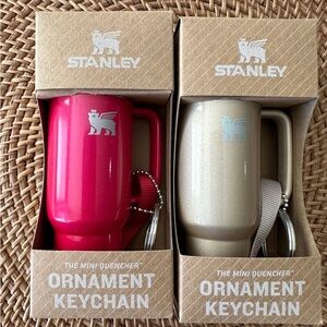 2 Stanley Mini Quencher Tumbler Keychain Ornament-Red Delicious + Honey Quencher